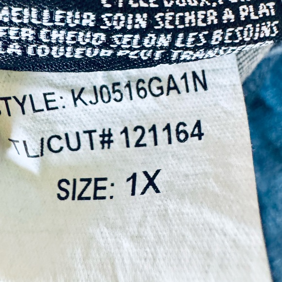 Kut From The Kloth Jean Jacket Remade Raw Hem Denim Collarless Trucker Jacket 1X - Picture 15 of 16